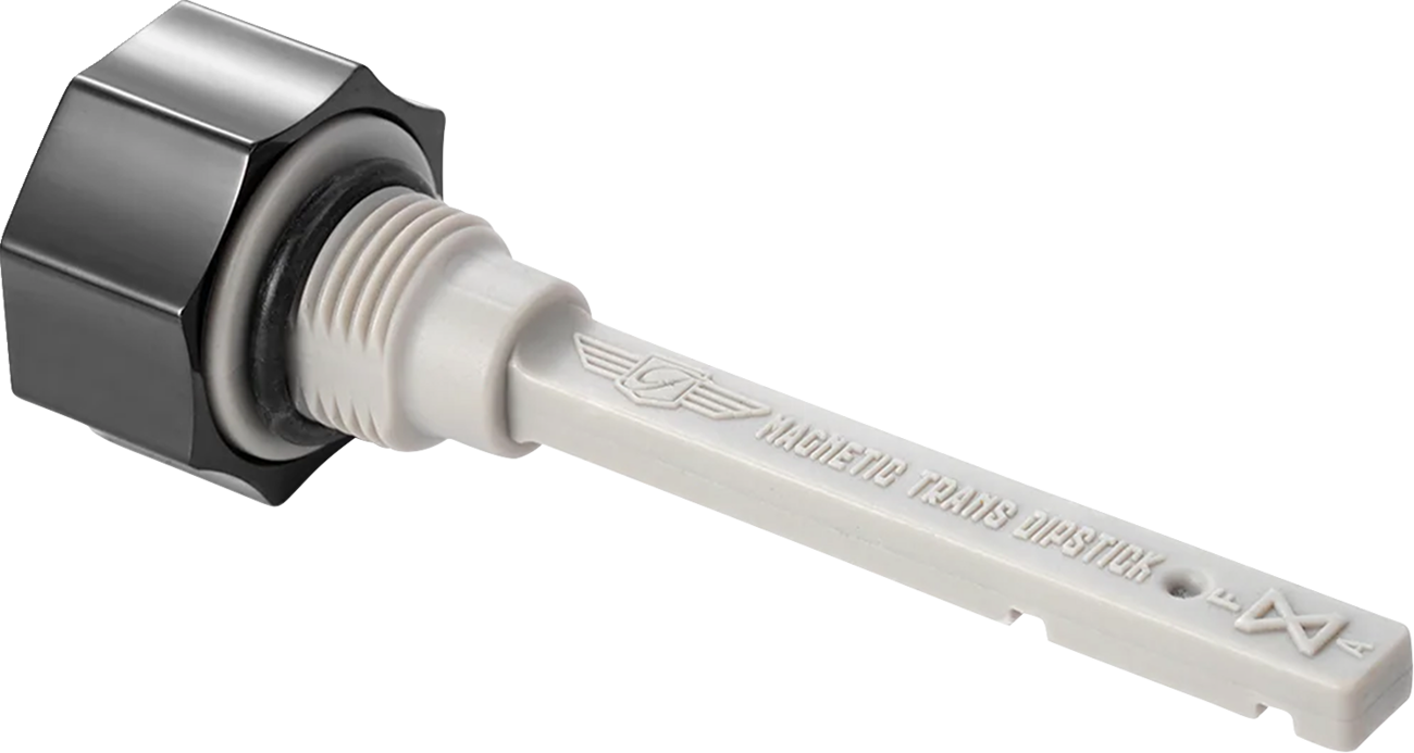 FIGURATI DESIGNS Transmission Oil Dipstick - Magnetic - Curved - Black - M8 FD01-MAGTD-SM-BLK