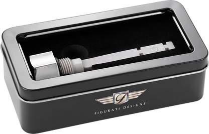 FIGURATI DESIGNS Transmission Oil Dipstick - Magnetic - Curved - Silver - M8 FD01-MAGTD-SM-SS