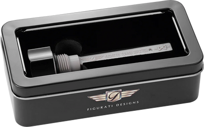 FIGURATI DESIGNS Transmission Oil Dipstick - Magnetic - Curved - Black - M8 FD01-MAGTD-SM-BLK