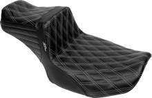 LE PERA Tailwhip Daddy Long Legs Seat - Gray Double Diamond Stitch - FLH/FLT '23-'25 LV-587DLDD-GY01