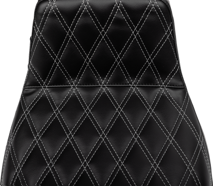 LE PERA Tailwhip Daddy Long Legs Seat - Gray Double Diamond Stitch - FLH/FLT '23-'25 LV-587DLDD-GY01