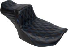 LE PERA Tailwhip Daddy Long Legs Seat - Blue Double Diamond Stitch - FLH/FLT '23-'25 LV-587DLDD-BE01
