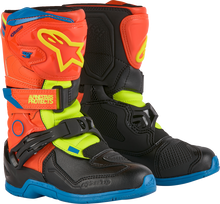 ALPINESTARS Kids Tech 3S Boots - Fluorescent Orange/Fluorescent Yellow/Blue - US 10 / EU 28 2014524-4755-10