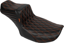 LE PERA Tailwhip Daddy Long Legs Seat - Burnt Orange Double Diamond Stitch - FLH/FLT '23-'25 LV-587DLDD-OB4