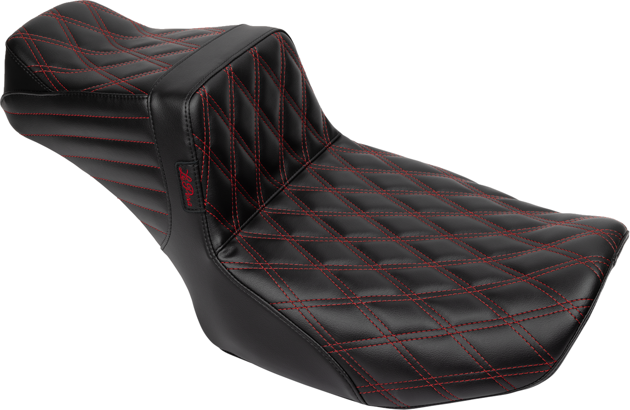 LE PERA Tailwhip Daddy Long Legs Seat - Red Double Diamond Stitch - FLH/FLT '23-'25 LV-587DLDD-R01