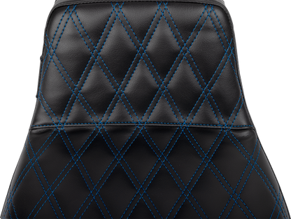 LE PERA Tailwhip Daddy Long Legs Seat - Blue Double Diamond Stitch - FLH/FLT '23-'25 LV-587DLDD-BE01