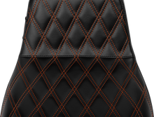 LE PERA Tailwhip Daddy Long Legs Seat - Burnt Orange Double Diamond Stitch - FLH/FLT '23-'25 LV-587DLDD-OB4