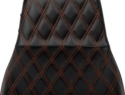 LE PERA Tailwhip Daddy Long Legs Seat - Burnt Orange Double Diamond Stitch - FLH/FLT '23-'25 LV-587DLDD-OB4