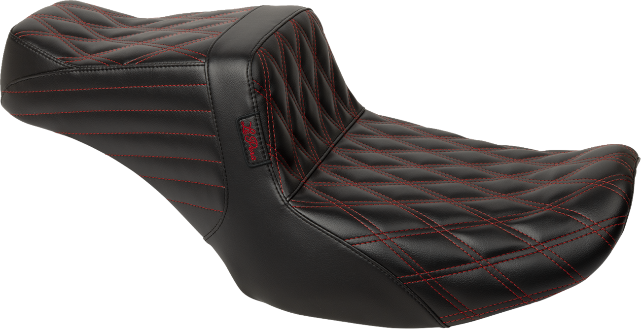 LE PERA Tailwhip Seat - Red Double Diamond Stitch - FLH/FLT '23-'25 LV-587DD-R01
