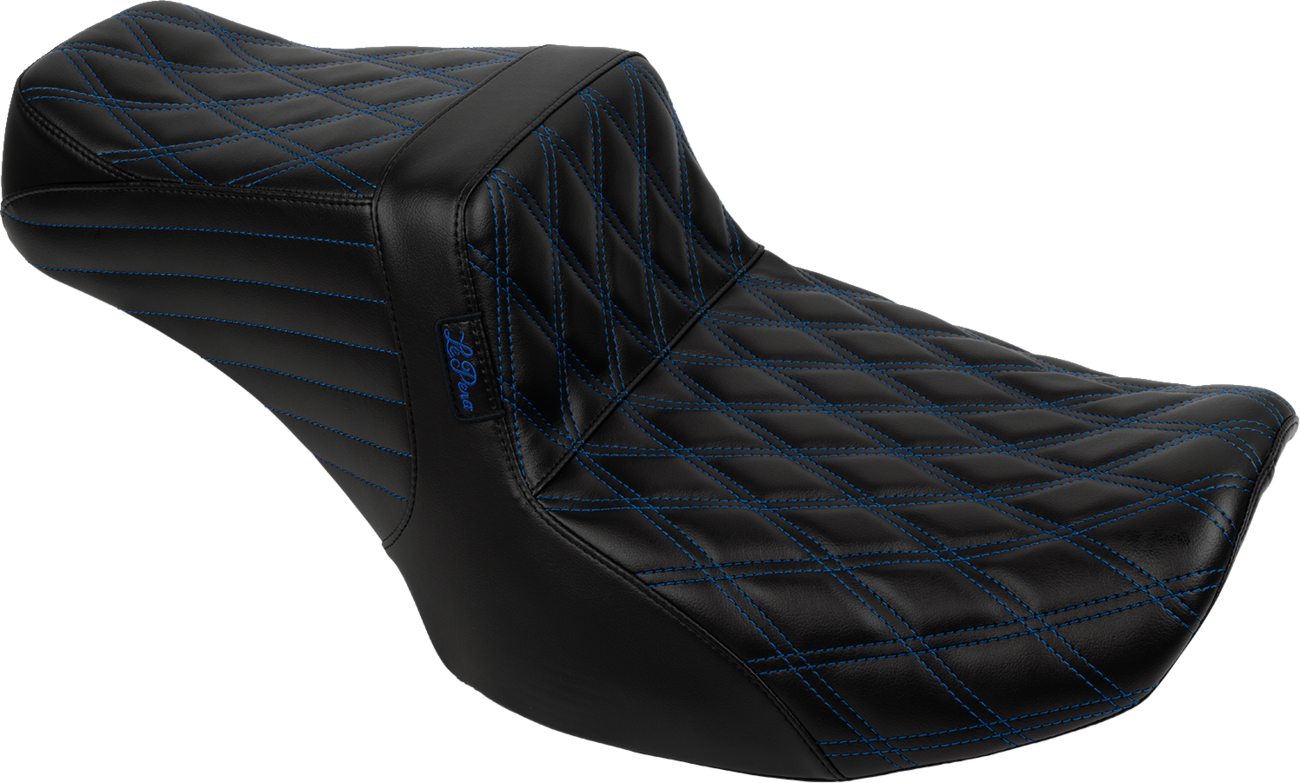 LE PERA Tailwhip Seat - Blue Double Diamond Stitch - FLH/FLT -'23-'25 LV-587DD-BE01