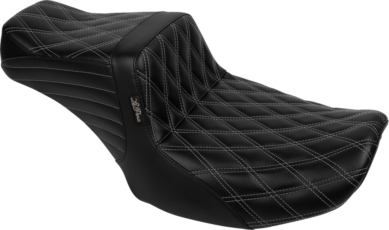 LE PERA Tailwhip Seat - Bright Gray Double Diamond Stitch - FLH/FLT '23-'25 LV-587DD-GY01