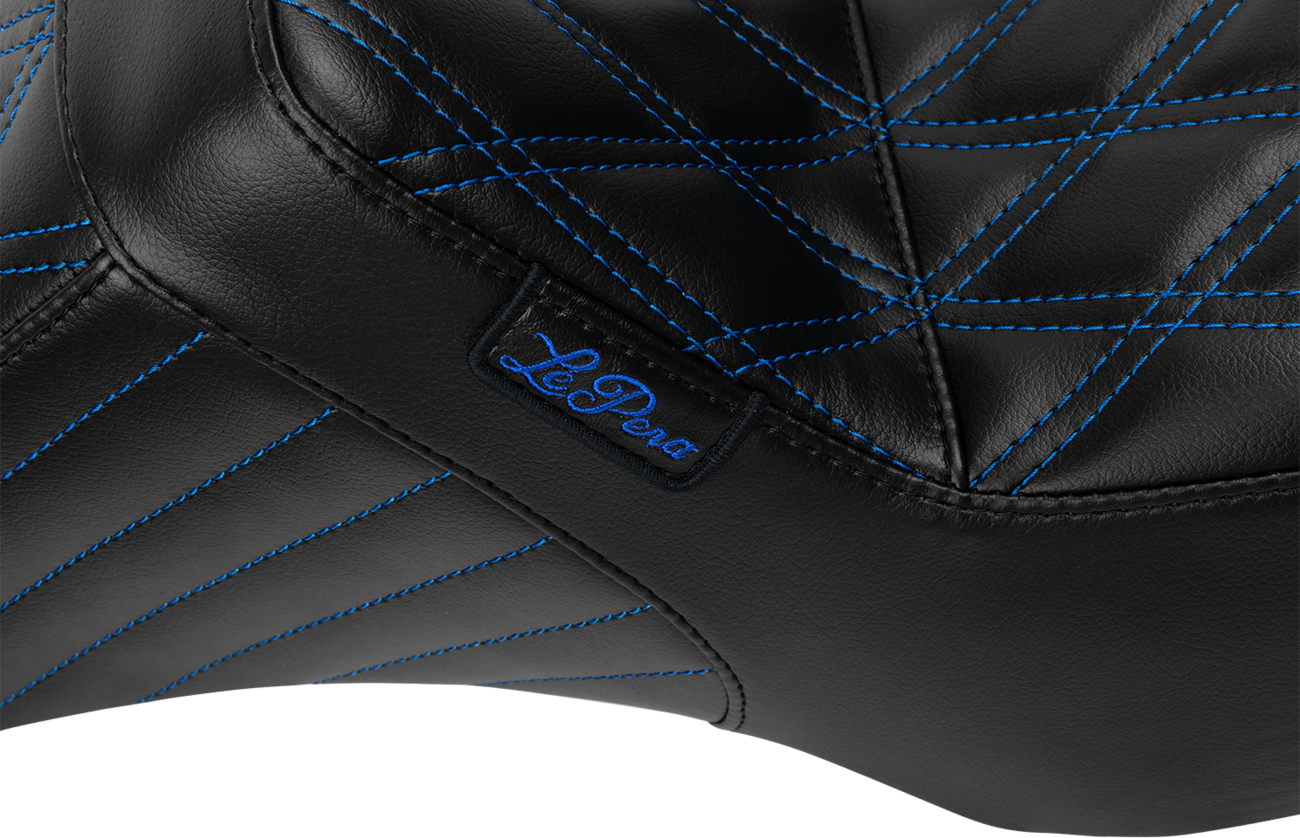 LE PERA Tailwhip Seat - Blue Double Diamond Stitch - FLH/FLT -'23-'25 LV-587DD-BE01