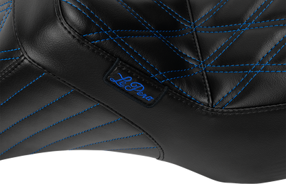 LE PERA Tailwhip Seat - Blue Double Diamond Stitch - FLH/FLT -'23-'25 LV-587DD-BE01