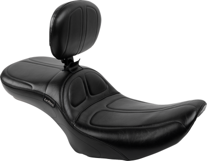 LE PERA Maverick Daddy Long Legs Seat - With Backrest - Black - FLH/FLT '23-'25 LV-957DLBR