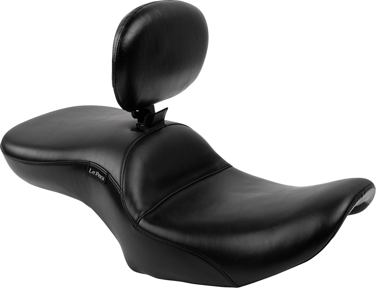 LE PERA Maverick Seat - with Backrest - Smooth - Black - FLH/FLT '23-'25 LV-957BRS