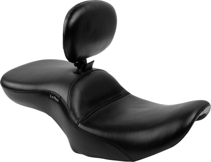 LE PERA Maverick Seat - with Backrest - Smooth - Black - FLH/FLT '23-'25 LV-957BRS