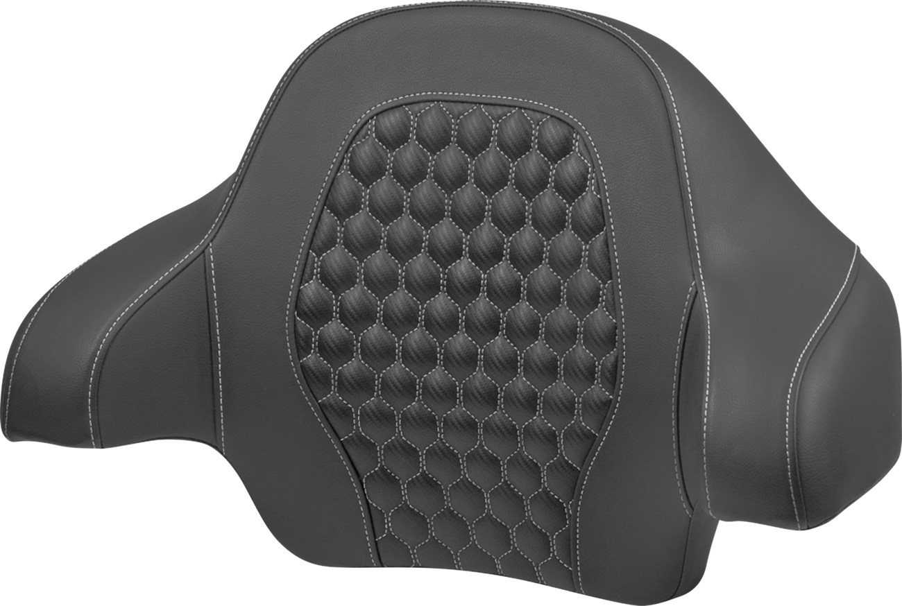SADDLEMEN Tour Pack Backrest Pad - Honeycomb - Silver Stitching - FLH/FLT '14-'24 814-07-15105