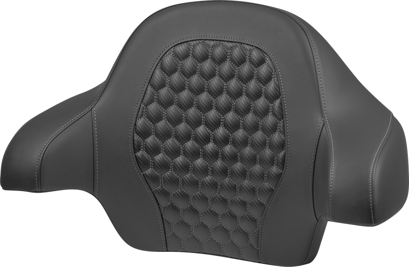 SADDLEMEN Tour Pack Backrest Pad - Honeycomb - Gray Stitching - FLH/FLT '14-'24 814-07-15102
