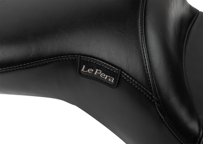 LE PERA Maverick Seat - with Backrest - Smooth - Black - FLH/FLT '23-'25 LV-957BRS