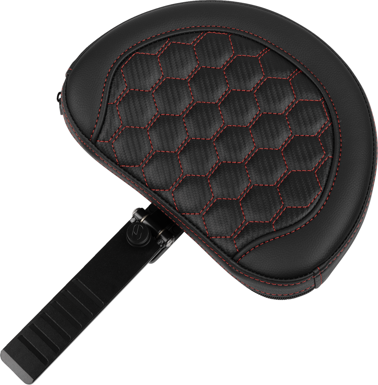 SADDLEMEN Roadsofa™ Extended Reach Seat - with Backrest - Honeycomb - Red Stitch - FLTR/FLHX '23-'24 823-07-190B4