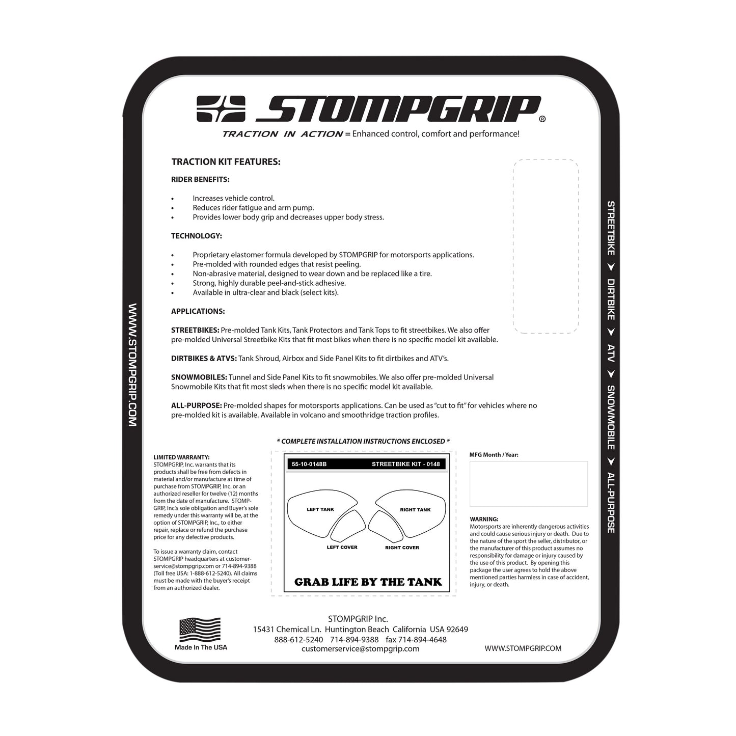 Stompgrip Streetbike Kit for the Ducati Panigale V4 / V2 (2025+) - Volcano - 0214