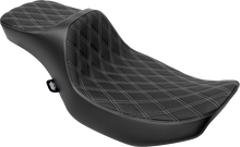 DRAG SPECIALTIES SEATS Extended Reach Predator III Seat - Double Diamond - Silver Stitching - Vinyl - FLH/FLT '23-'24 4705C