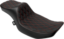 DRAG SPECIALTIES SEATS Extended Reach Predator III Seat - Double Diamond - Red Stitching - Vinyl - FLH/FLT '23-'24 4705D