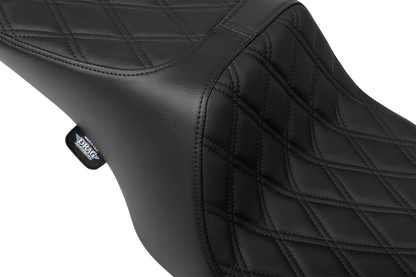 DRAG SPECIALTIES SEATS Predator 2-Up Seat - Vinyl - Double Diamond - Black Stitching- w/o Backrest - FL '97-'07 4695B
