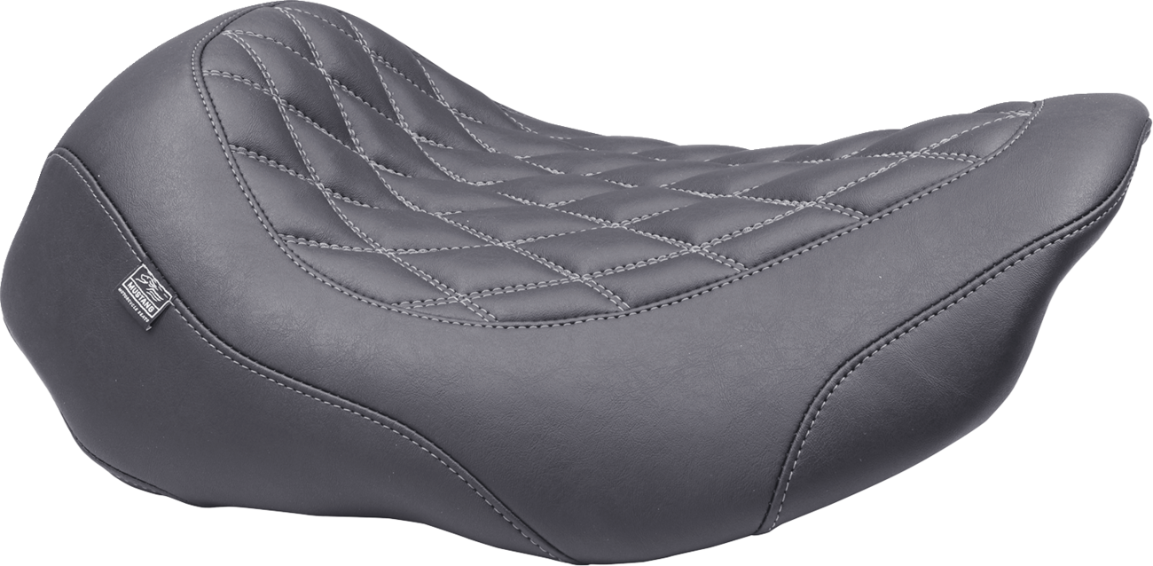 MUSTANG Wide Tripper™ Seat - Solo - Gun Metal Stitching - FLT/FLH '23-'25 88503GM