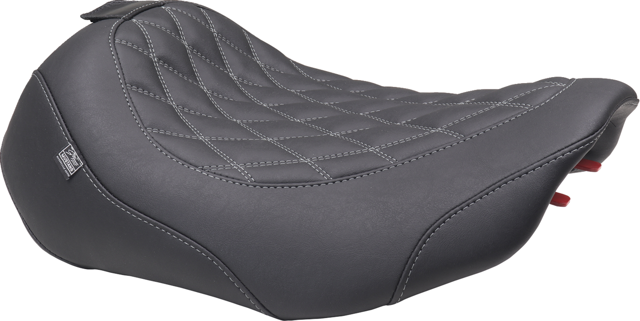 MUSTANG Wide Tripper™ Seat - Solo - Gun Metal Stitching - FLT/FLH '23-'25 89503GM