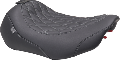 MUSTANG Wide Tripper™ Seat - Solo - Gun Metal Stitching - FLT/FLH '23-'25 89503GM