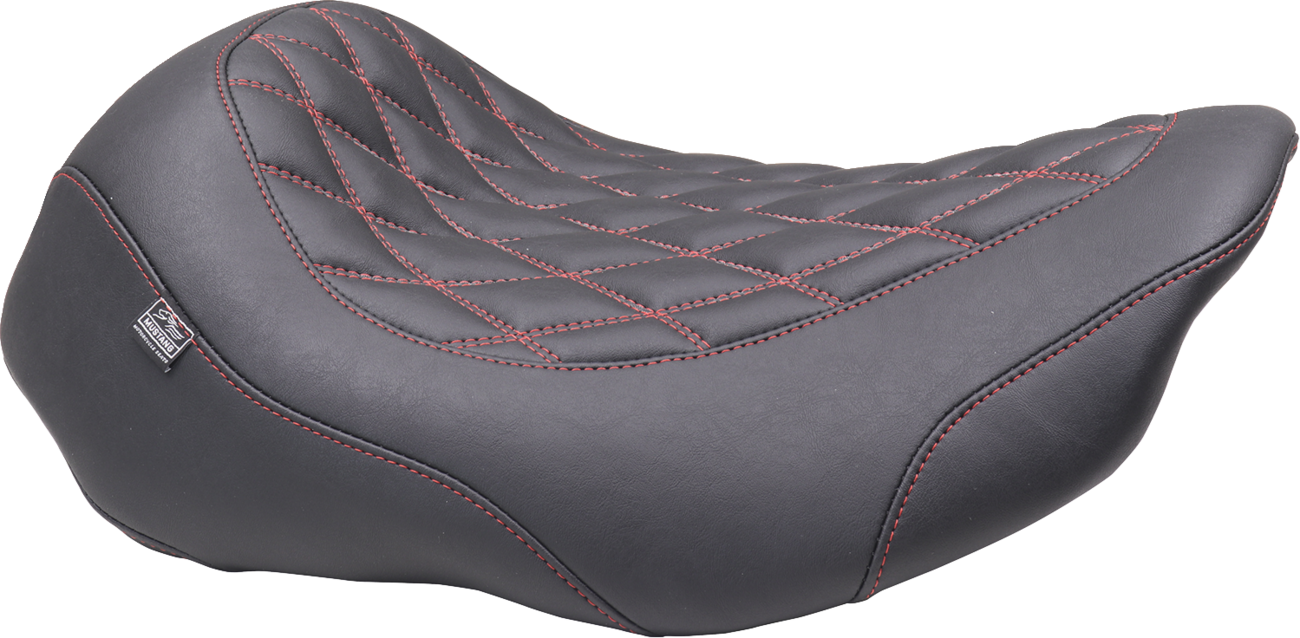 MUSTANG Wide Tripper™ Seat - Solo - Dark Cherry Stitching - FLT/FLH '23-'25 88503DC