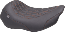 MUSTANG Wide Tripper™ Seat - Solo - Mandarin Orange Stitching - FLT/FLH '23-'25 88503MO