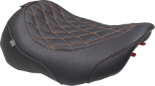 MUSTANG Wide Tripper™ Seat - Solo - Mandarin Orange Stitching - FLT/FLH '23-'25 89503MO