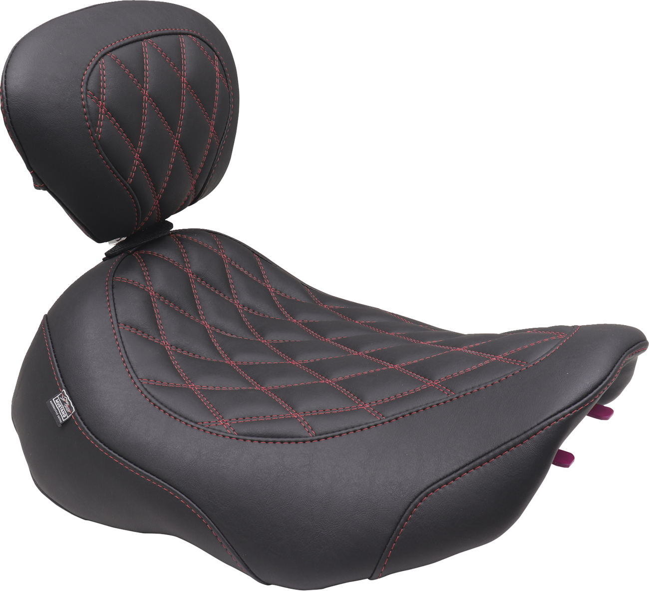 MUSTANG Wide Tripper™ Seat - Solo - Dark Cherry Stitching - FLT/FLH '23-'25 89503DC