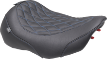 MUSTANG Wide Tripper™ Seat - Solo - Sky Blue Stitching - FLT/FLH '23-'25 89503SB