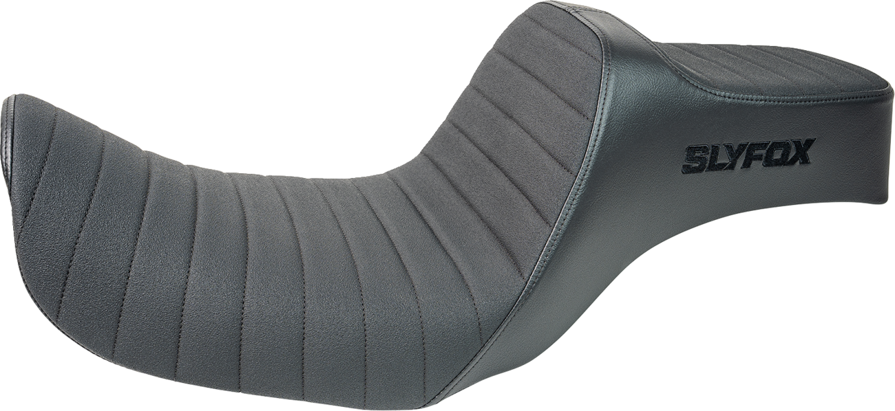 SLYFOX High Noon Seat - Vinyl - Classic Stitch - Black Logo - Dyna '06-'17 4694A-slyfox