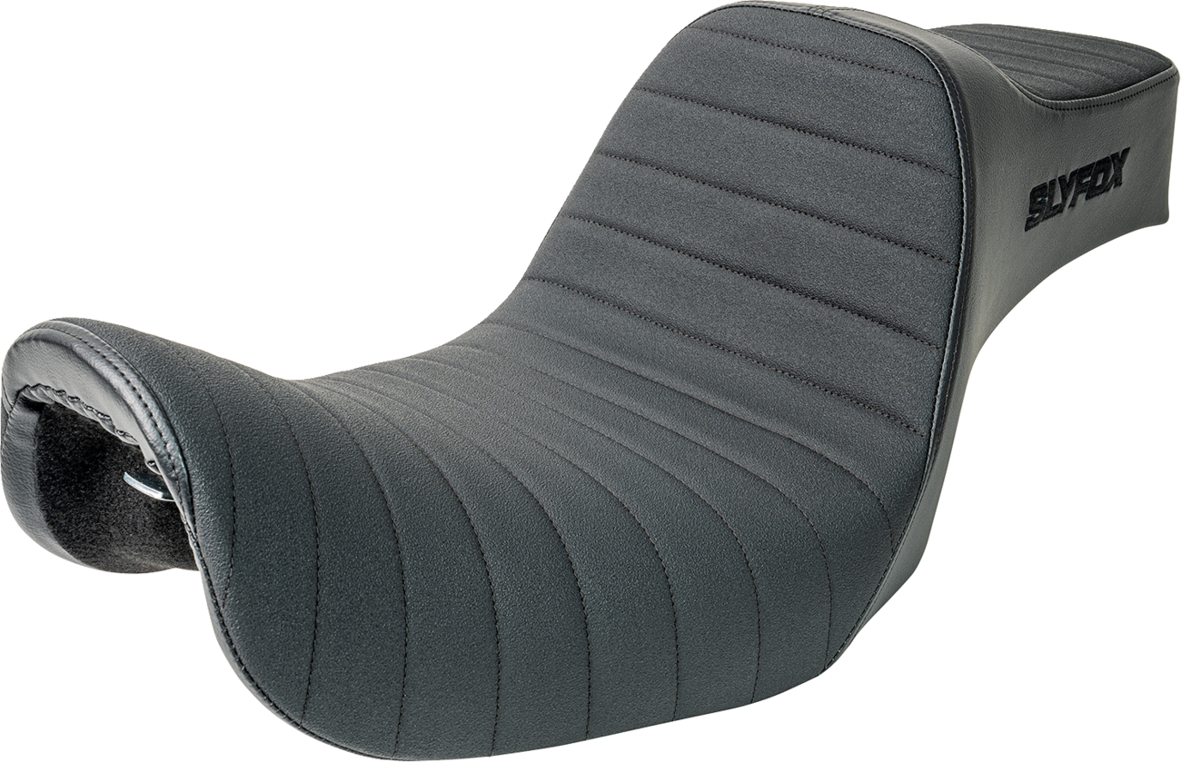 SLYFOX High Noon Seat - Vinyl - Classic Stitch - Black Logo - Dyna '06-'17 4694A-slyfox