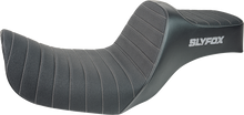 SLYFOX High Noon Seat - Vinyl - Classic Stitch - Gray Logo - Dyna '12-'16 4694B-slyfox