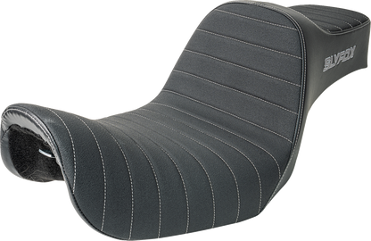 SLYFOX High Noon Seat - Vinyl - Classic Stitch - Gray Logo - Dyna '12-'16 4694B-slyfox