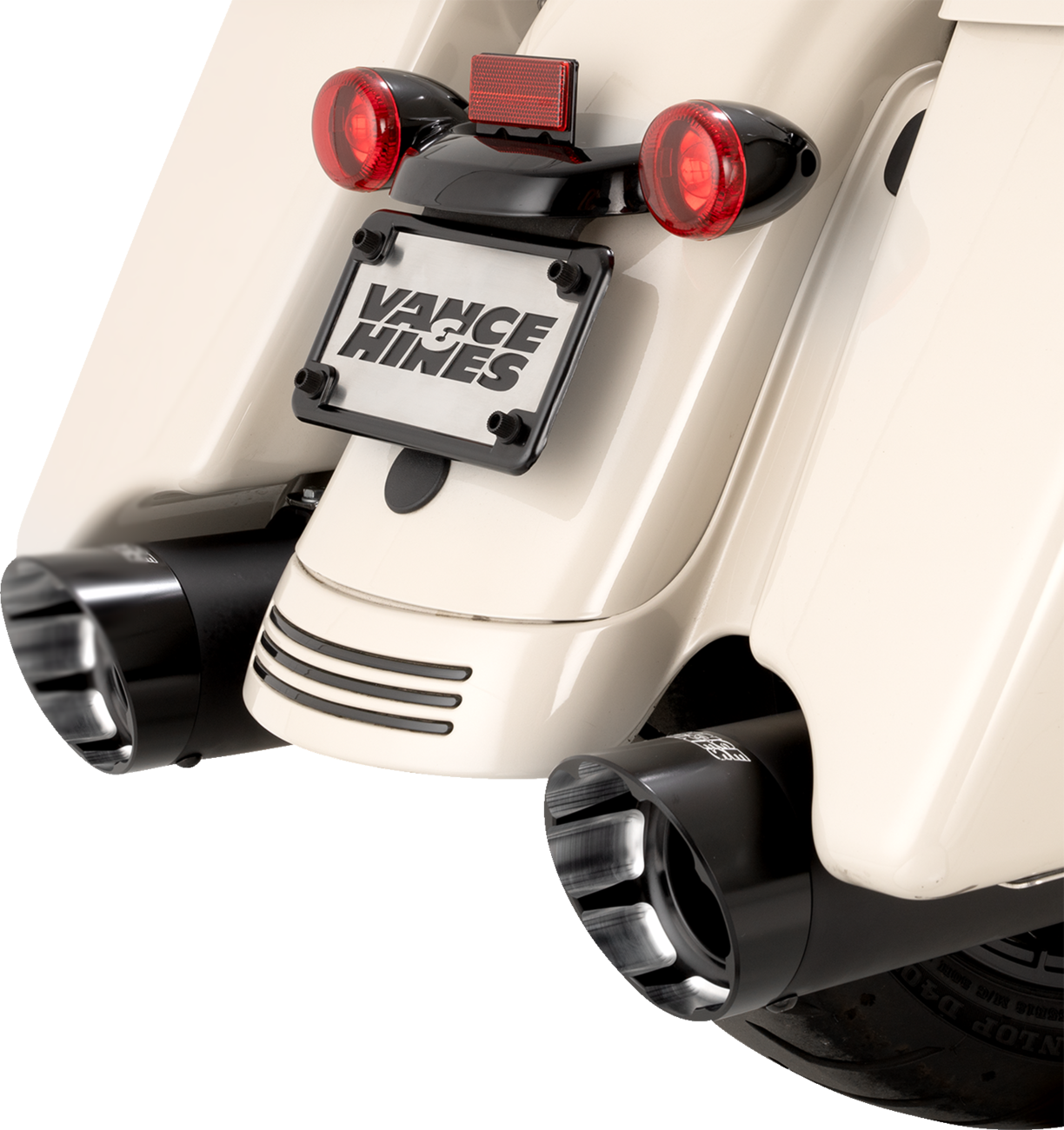 VANCE & HINES Razorback 450 Slip-On Mufflers - Black - M8 Bagger 47960