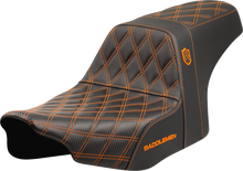 SADDLEMEN Pro Series SDC Performance Seat - Orange Stitching - w/o Backrest - FLT/FLH '23-'24 SC82307D3