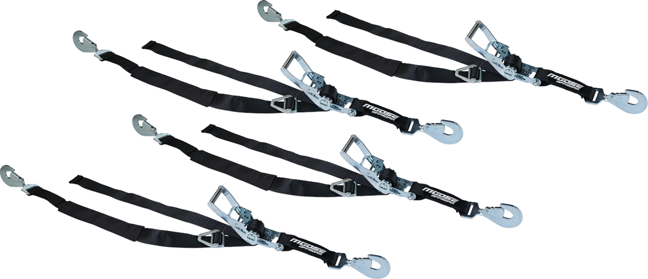 MOOSE OFFROAD Ratcheting Tiedown Pack - 2" x 8' - Black 3920-0536
