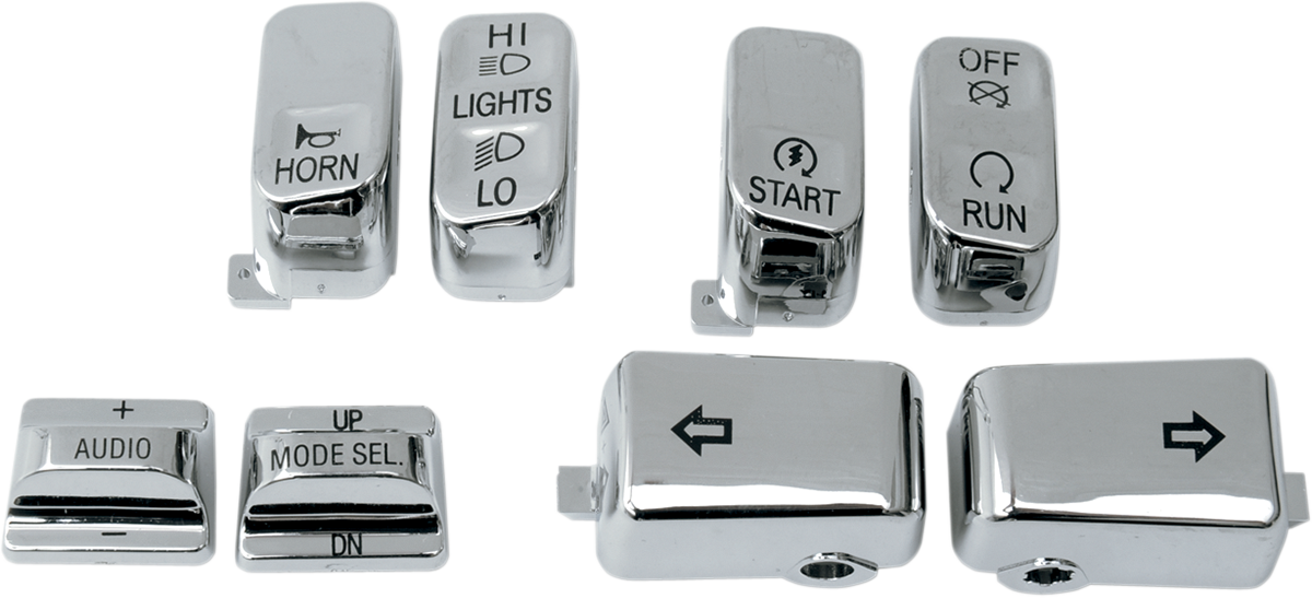 DRAG SPECIALTIES Switch Cap Kit - Audio - Chrome H18-033600-C