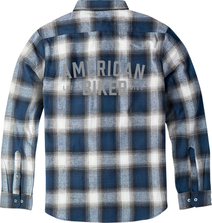 AMERICAN BIKER American Biker Mr Piston Flannel Shirt - Blue - XL ABBPISTON02ST61BLXR