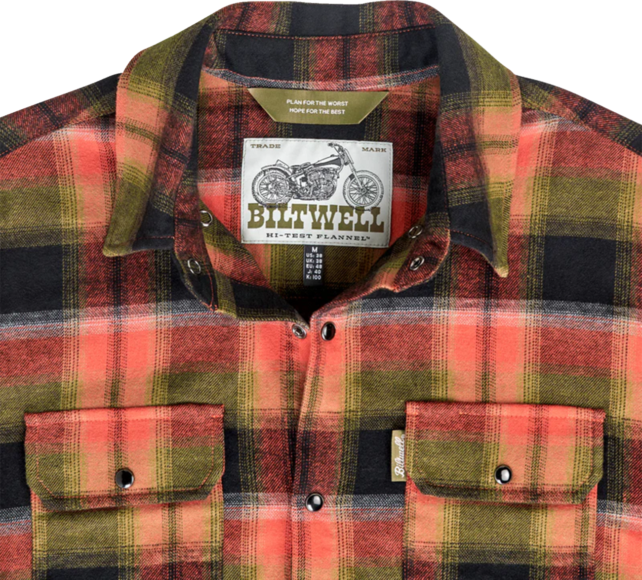 BILTWELL HI Test Flannel Shirt - Rust - Medium 8128-125-003