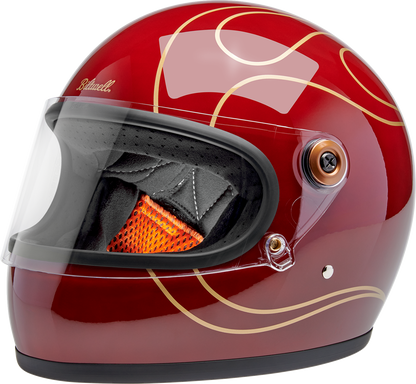 BILTWELL Gringo S Helmet - Flames - Gloss Garnet Red - XL 1003-594-505