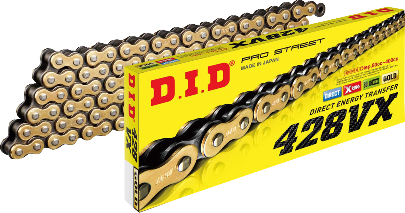 DID 428 VX - Drive Chain - 120 Links - Gold and Black 428VXG120FB