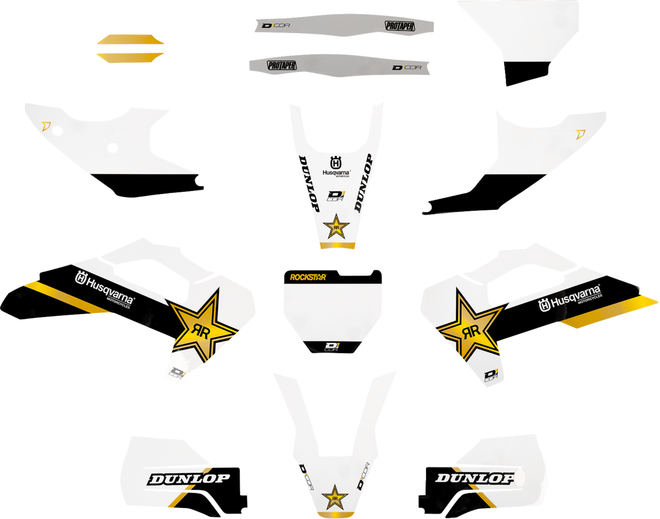 D'COR VISUALS Graphic Kit - Rockstar Husqvarna - TC/FC 125-450 20-70-406