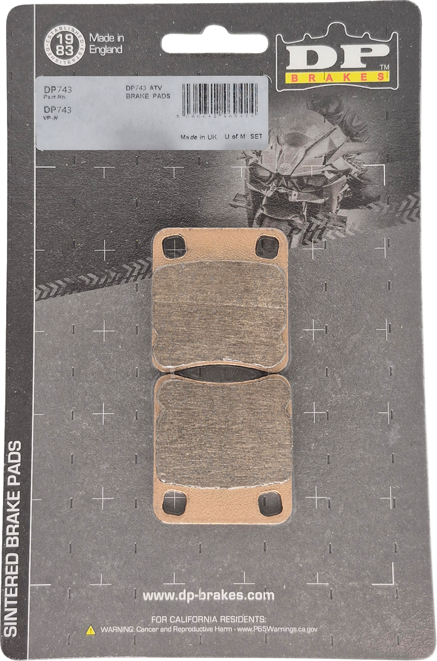 DP BRAKES Sintered Brake Pads - Polaris Outlaw 70 - Front/Rear DP743
